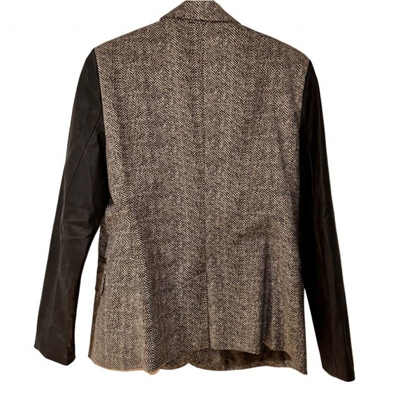 MICHAEL KORS BROWN ZIPPERED POCKETS BUTTON CLOSE BLAZER SIZE 12 - Picture 2 of 3